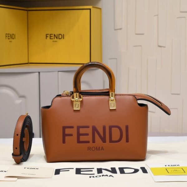 Fendi By The Way Mini Leather Boston Bag