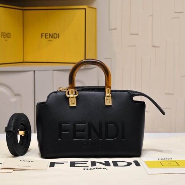 Fendi By The Way Mini Leather Boston Bag