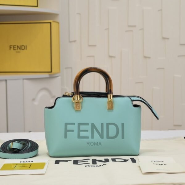 Fendi By The Way Mini Leather Boston Bag