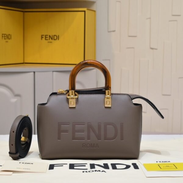Fendi By The Way Mini Leather Boston Bag
