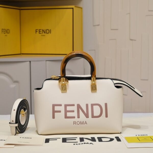 Fendi By The Way Mini Leather Boston Bag