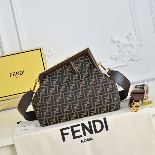 Fendi First FF Jacquard Shoulder Bag