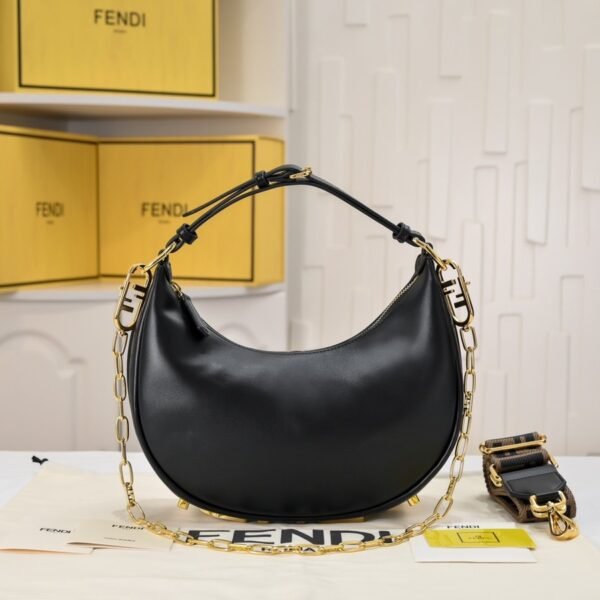 Fendi Fendigraphy Small Leather Hobo Bag