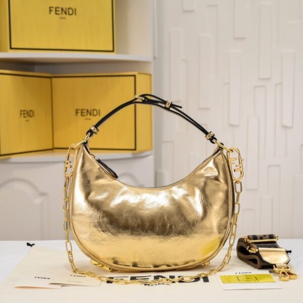 Fendi Fendigraphy Small Leather Hobo Bag