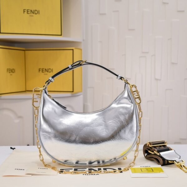Fendi Fendigraphy Small Leather Hobo Bag