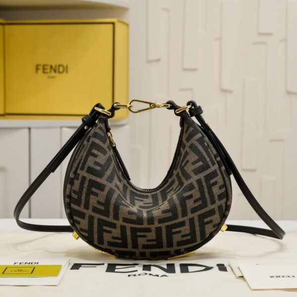 Fendi Fendigraphy Mini Crescent Shoulder Bag