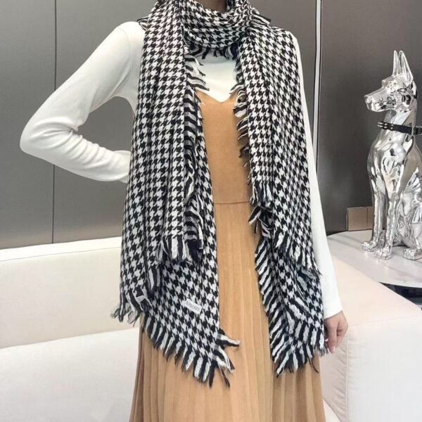 Burberry Cashmere Houndstooth Skinny Scarf