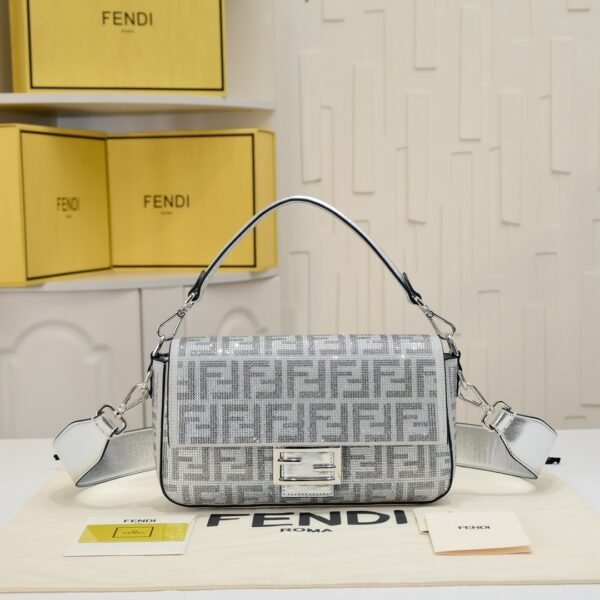 Fendi Baguette Crystal FF Shoulder Bag
