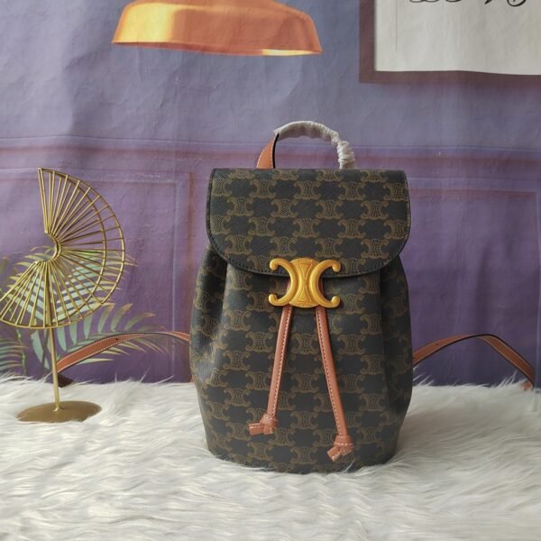 Celine Triomphe Monogram Coated Canvas Backpack