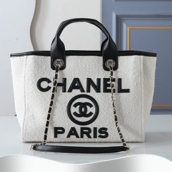 Chanel Canvas and Calfskin Tote Bag