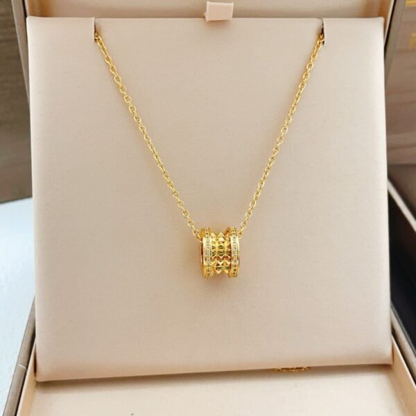 BVLGARI Studded Spiral Pendant Necklace