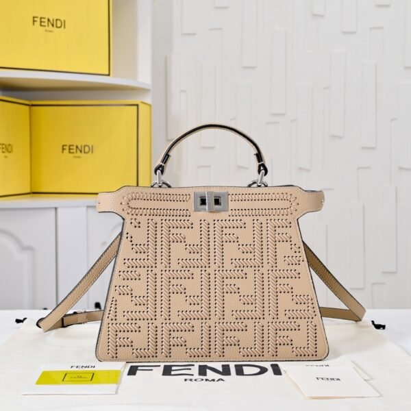 Fendi Peekaboo ISeeU Selleria Calfskin Small Tote Bag