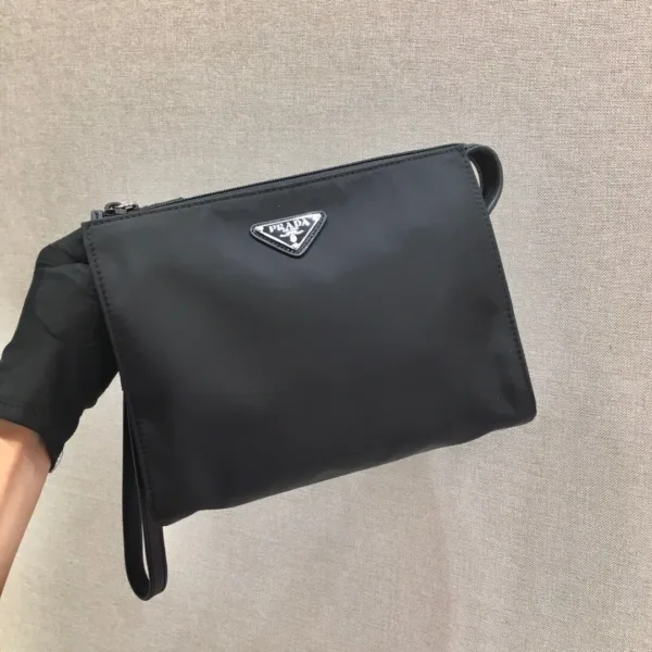 Prada Re-Nylon and Leather Pouch