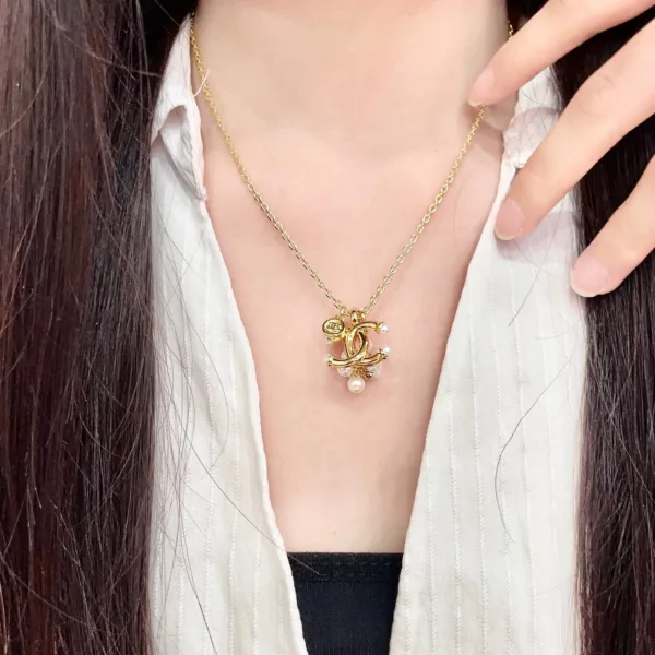 Chanel CC Pearl Charm Necklace