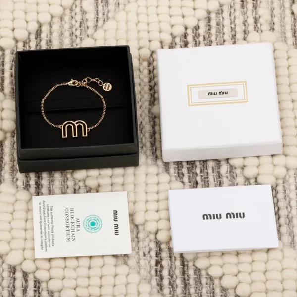 Miu Miu Hollow M Letter Bracelet