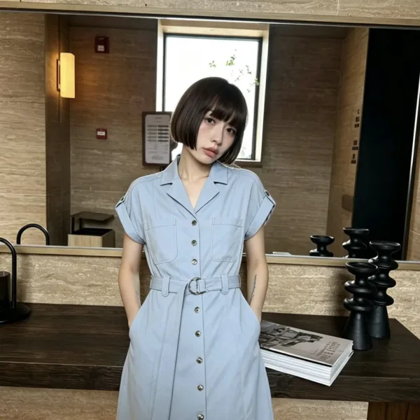 Prada Light Blue Shirt Dress