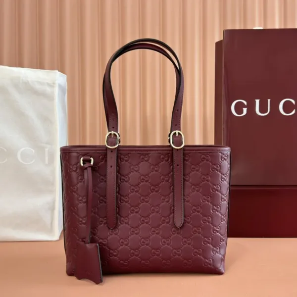 Gucci GG Embossed Leather Tote Bag