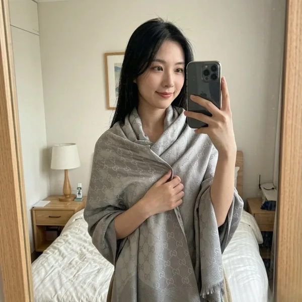 Gucci Monogram Wool-Silk Blend Shawl