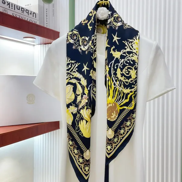 Versace Marine Life Silk Twill Square Scarf