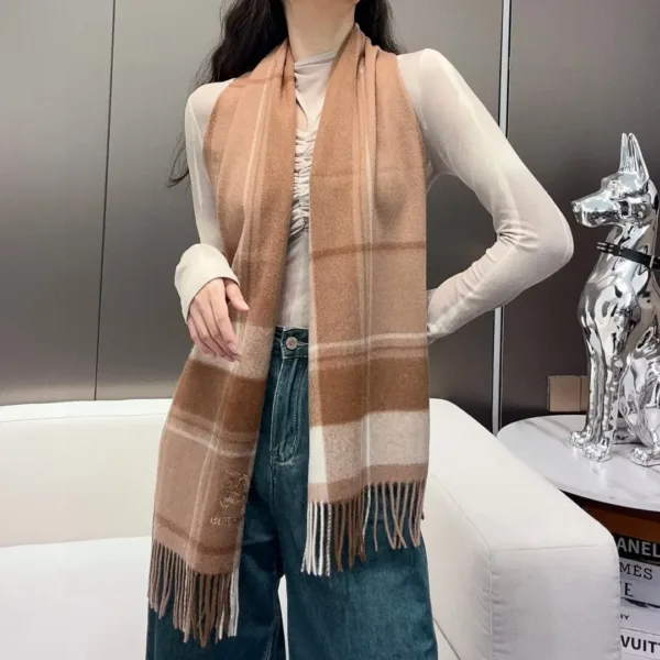Burberry Check Cashmere-Wool Blend Shawl