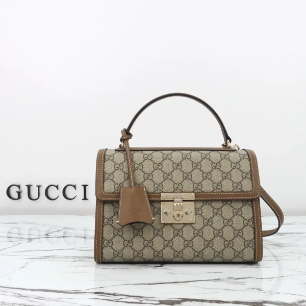 Gucci GG Supreme Padlock Top Handle Bag