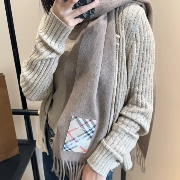 Burberry Check Wool Shawl
