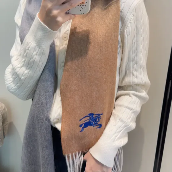 Burberry Equestrian Knight Wool Scarf