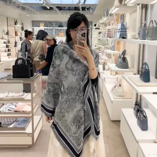 Dior Monogram Wool-Silk Blend Shawl