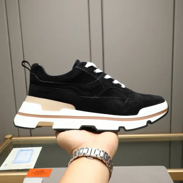 Hermes Suede Lace-Up Sneakers